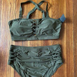 Dark Green 2 Piece Swimsuit